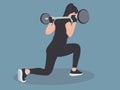 Young woman doing exercises lifting weights Royalty Free Stock Photo